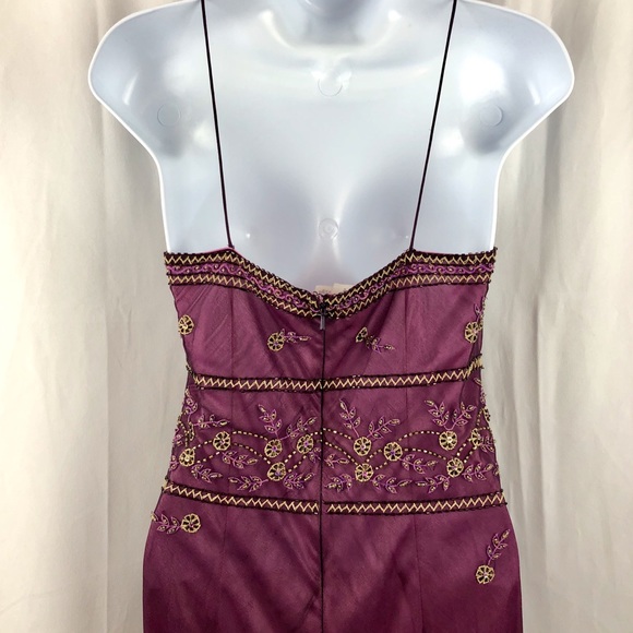 Marina Silk embellished sheer overlay midi dress 4 - Picture 7 of 7